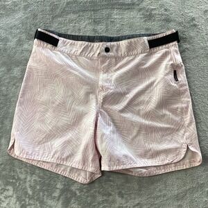 Flylow‎ Gear Board Shorts Mens 34 Pink Palm Leaf Print 5in Inseam Summer Beach